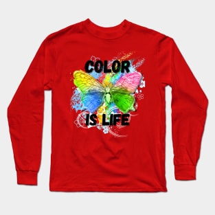 Color is Life Rainbow Butterfly Long Sleeve T-Shirt